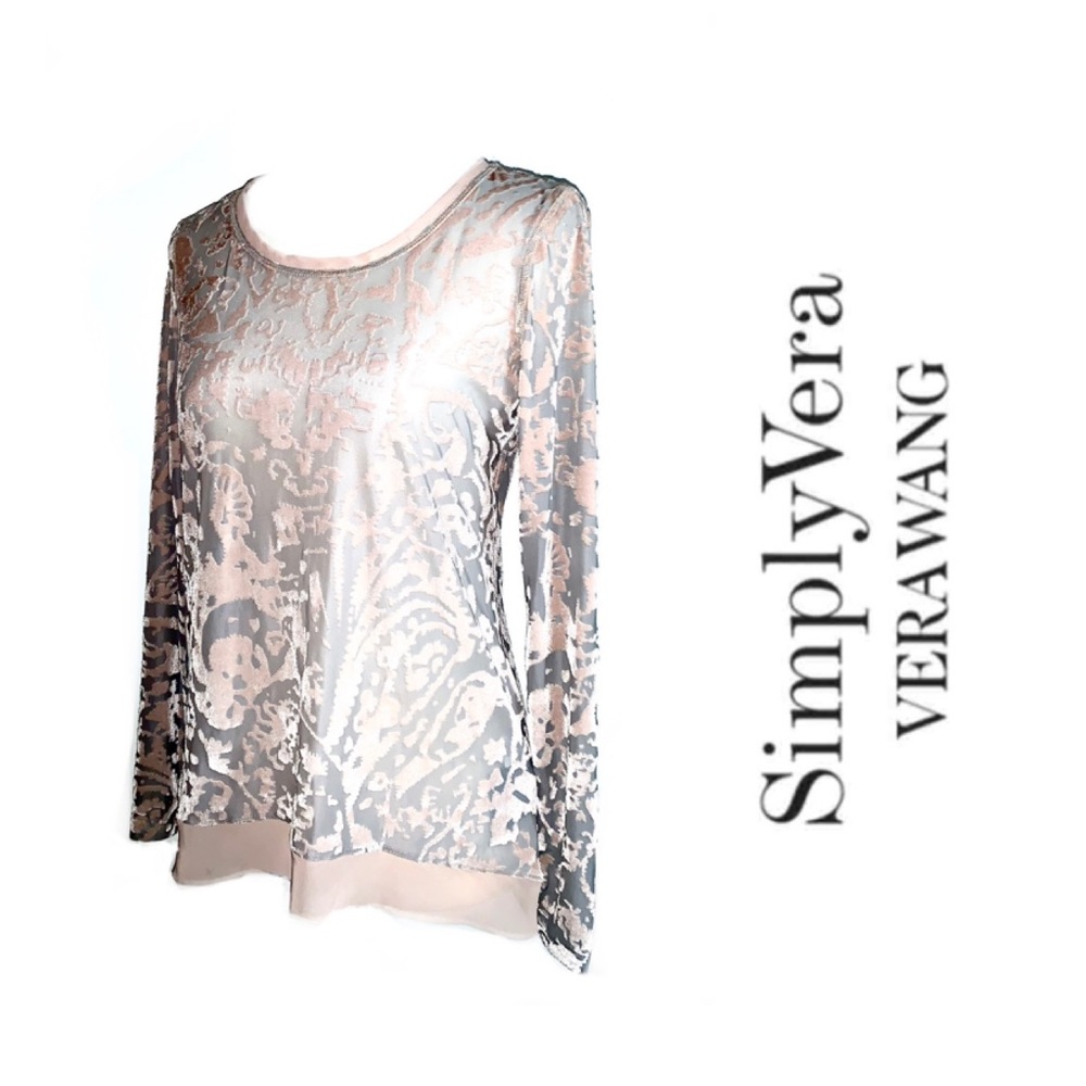 Vera Wang Velvet Burned Out Top